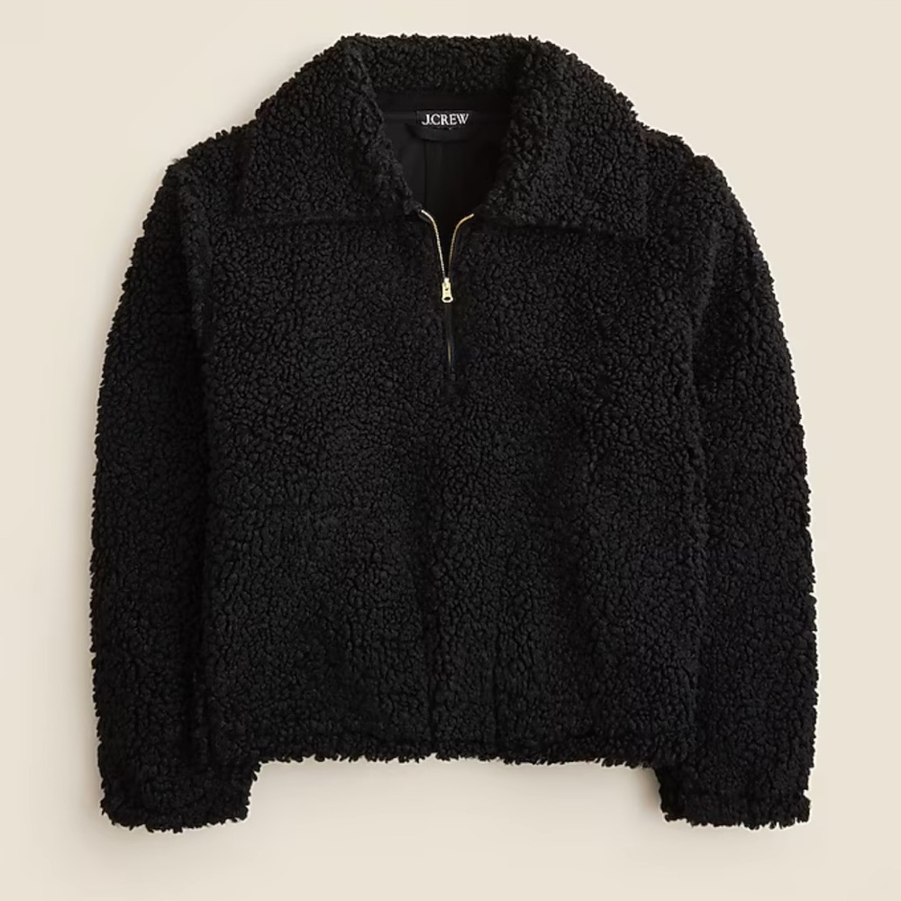 NWT J Crew Sherpa Half Zip Fleece Pullover